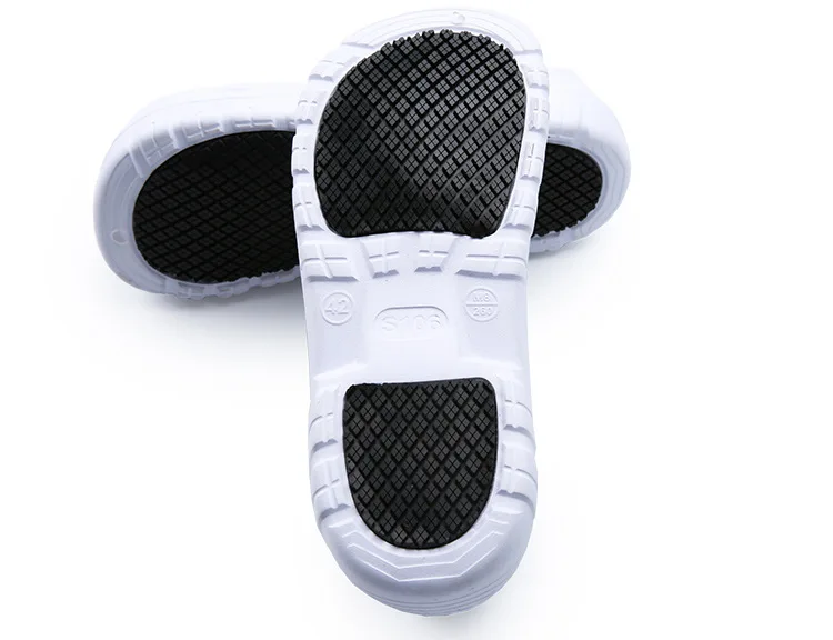 Boya white light soft EVA clogs oil resistant rubber anti slip work shoes steel toe Kitchen Workers Cook Chef Shoes