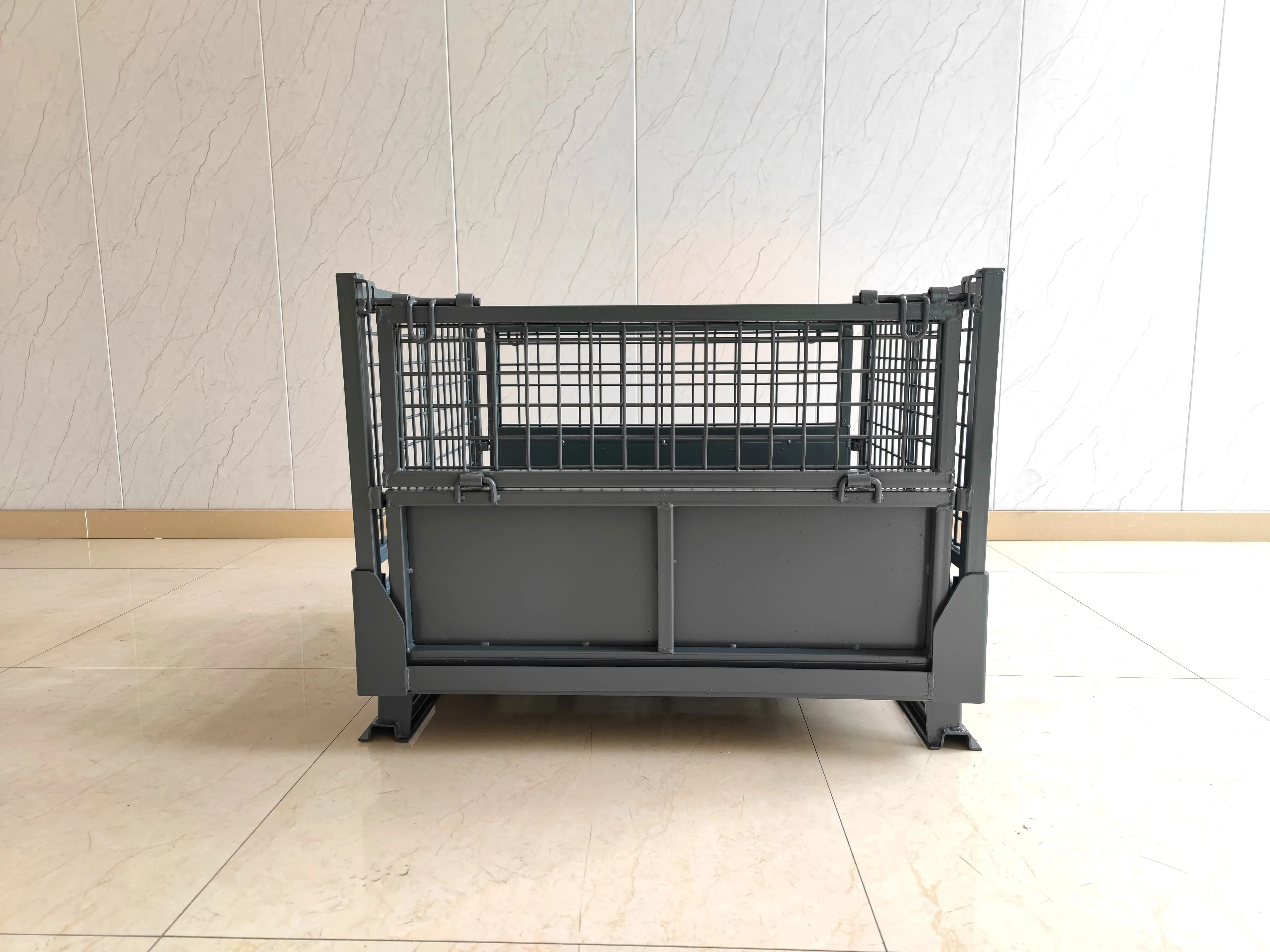 Durable Stackable Folding Korean Stillage Cage Warehouse Collapsible Metal Storage Rack Storage Cage Wire Mesh Container Pallet