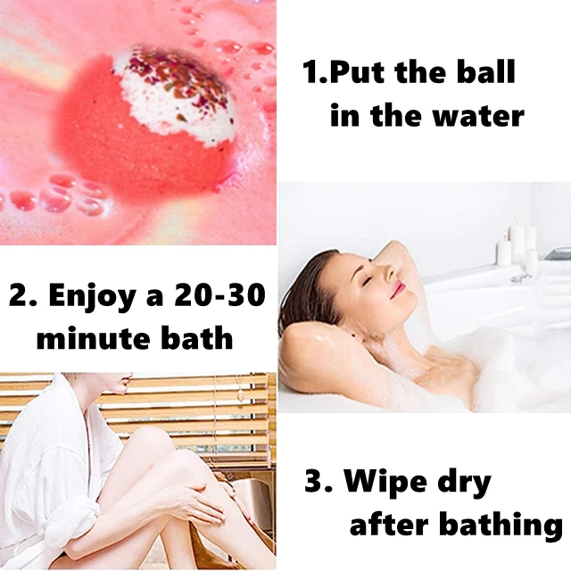OEM Natural Scented SPA Foaming Salt Ball With Dry Flower Colorful Bath Bombs Essential Oil Bath Ball