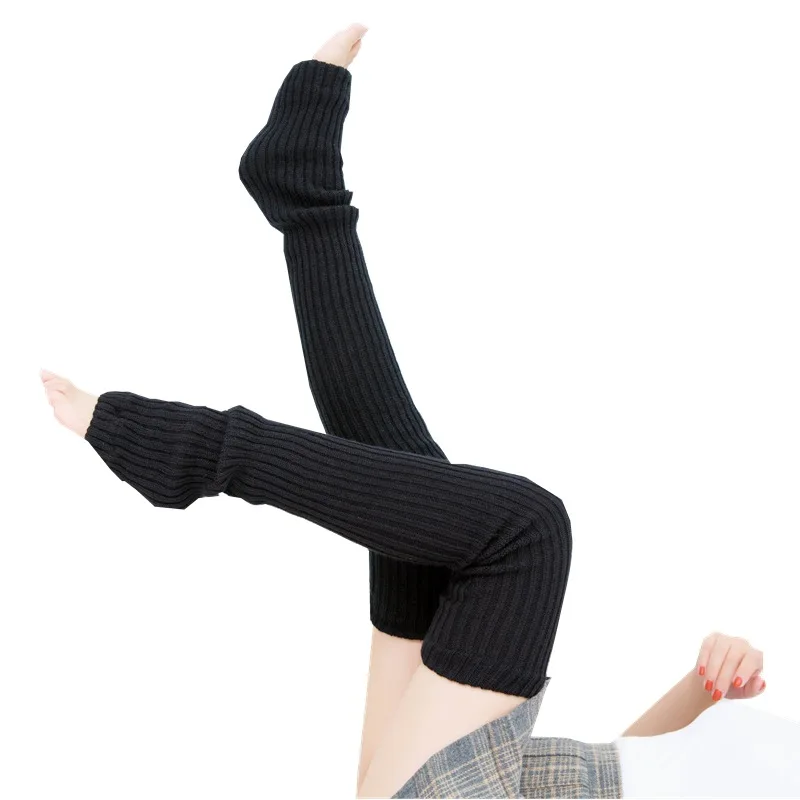 Beautiful yoga non slip dance sock slouch knee high knitted stockings girl winter warm knit socks