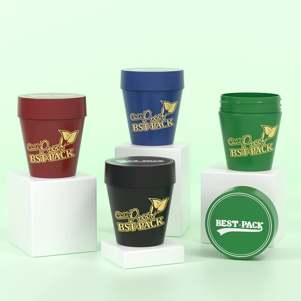 Colored Pet Candy Packaging Plastic Round Container Childproof Cap Plastic Gummy Candy Packaging Jar