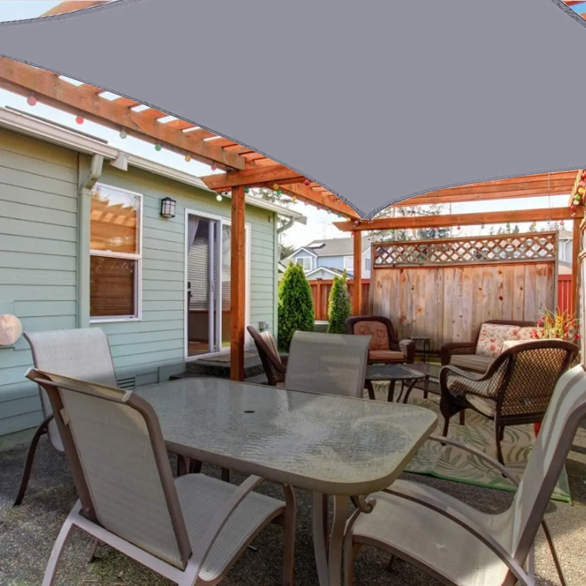 waterproof Orange 3x3m Anti UV Swimming Pool Awning Square Sunshade Sails customized