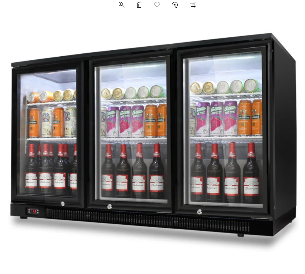 3 Door Glass Supermarket Upright Beverage Beer Bottle Display Showcase Chiller