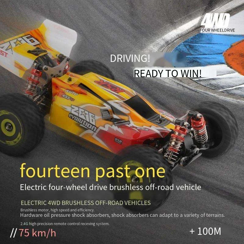 WLtoys 144010 1:14 Scale Rc car brushless 4WD Electr racing car 75 km speed Drift rc car for adults with high speed