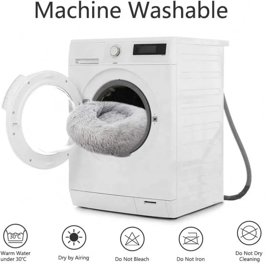 Gaosheng Donut Cuddler Soft Plush Round Washable Removable cover Dog cat Bed