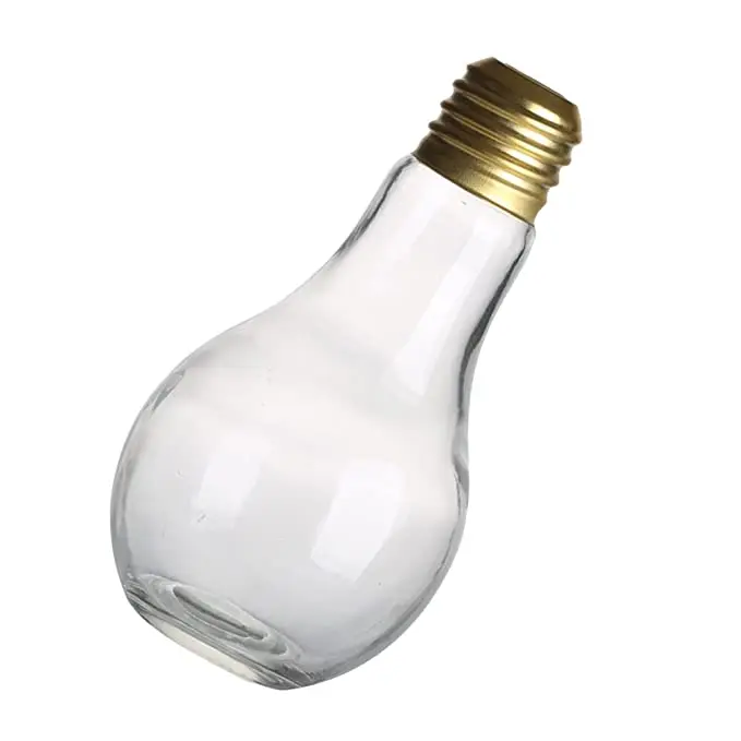 Low MOQ 400ml Light Bulb Shaped Alcohol Decanter Lamp Beverage W/ Lid