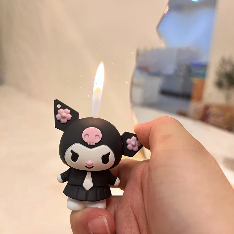 Wholesale Cartoon Doll Kulomi Lighter Open Flame Gas Lighter Cute Lighter for Girls Gift