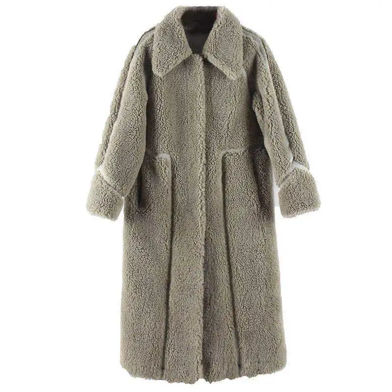 Зимняя куртка из меха ягненка, Женское шерстяное пальто, женское короткое пальто из овчины