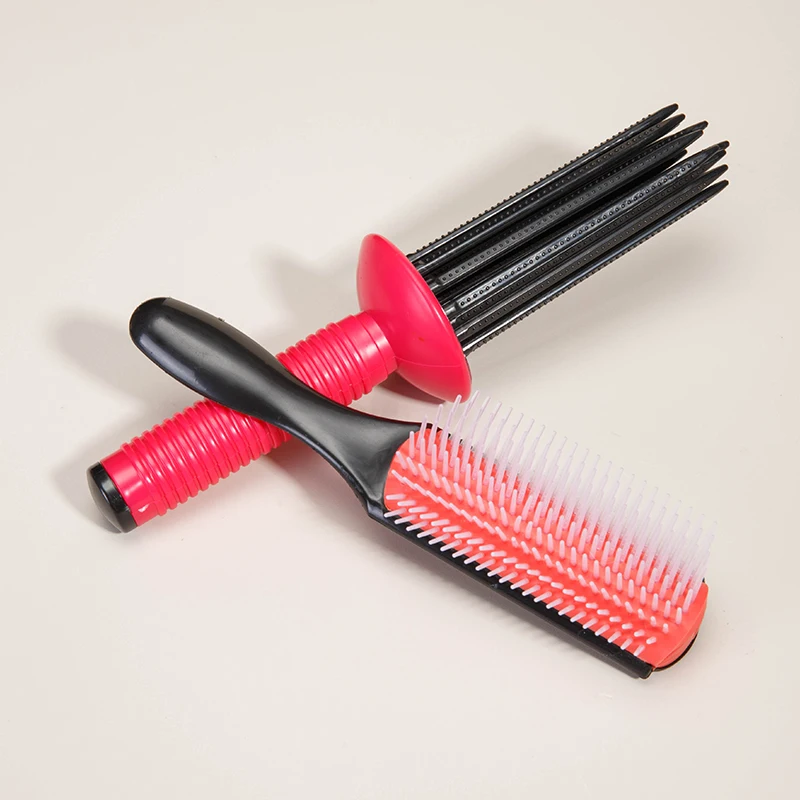 Magic Curl Stick Air Sensitive Puff Hair Styling Tools Comb Curling 9 Rows Denman Hair Brush set Gentleman hair comb