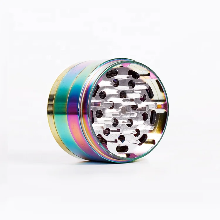 Fashion customize 60*50mm 4parts zinc alloy herb smoking grinder