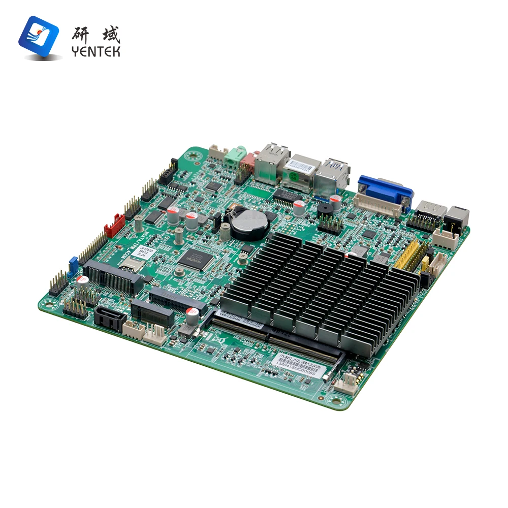 YENTEK Intel Celeron J4125 industrial motherboard with processor DDR4 MSATA VGA HD LVDS LAN 2 COM mini itx motherboard