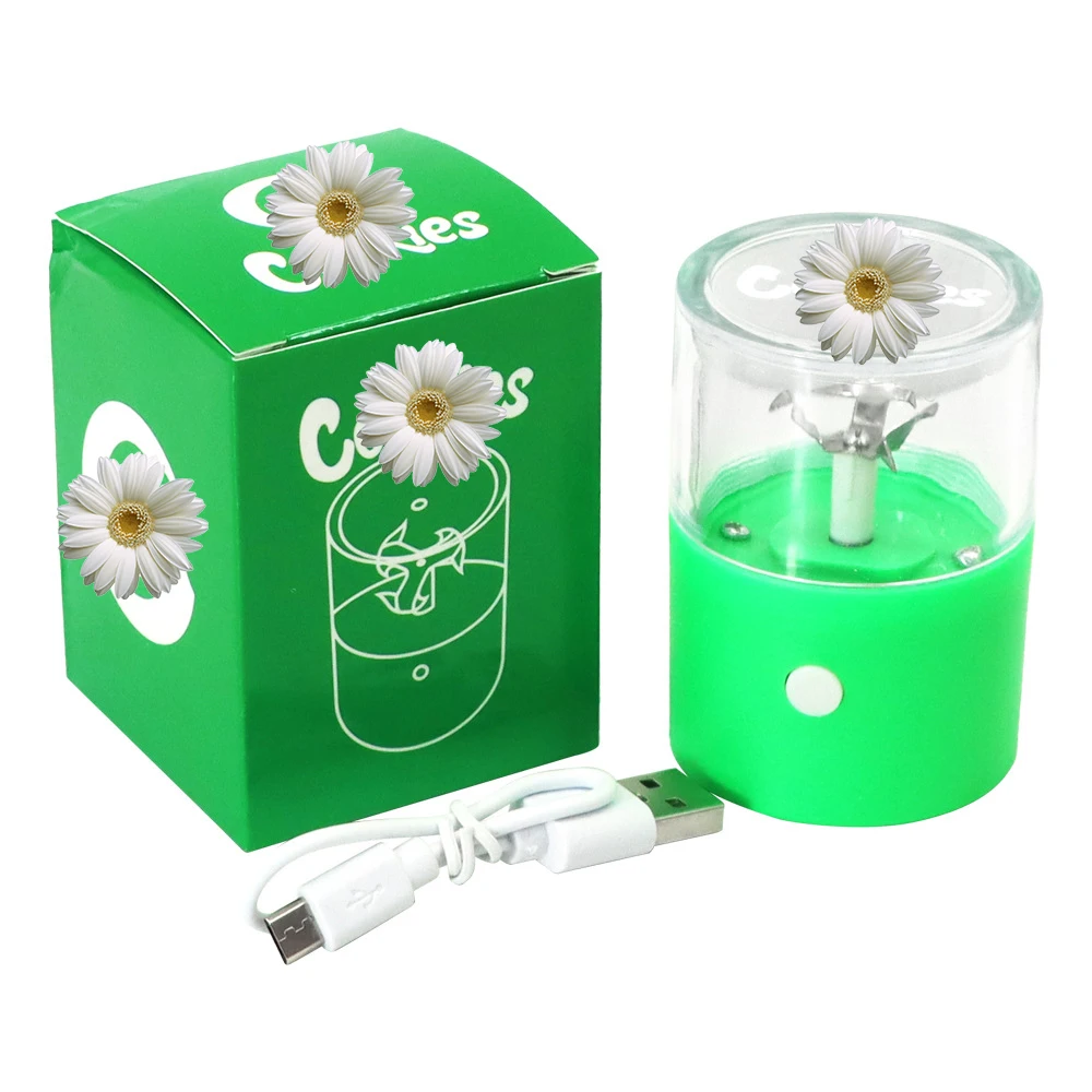 New fund hot sell cookis multicolor small plastic portable automatic recharge battery USB electric weed herb grinder