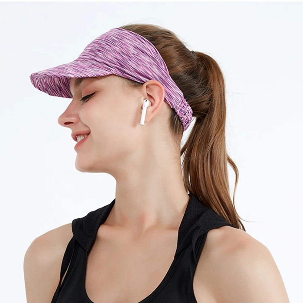 Dongguan Rongyan two-in-one design lulu elastic band women yoga running baseball cap visor headband cap