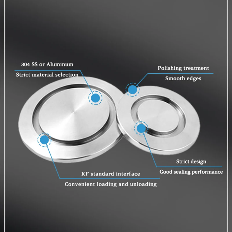 Factory Wholesale Aluminum Kf Vacuum Flange Fitting Adapter Flange Blind Blank Flange  For Vacuum Industry