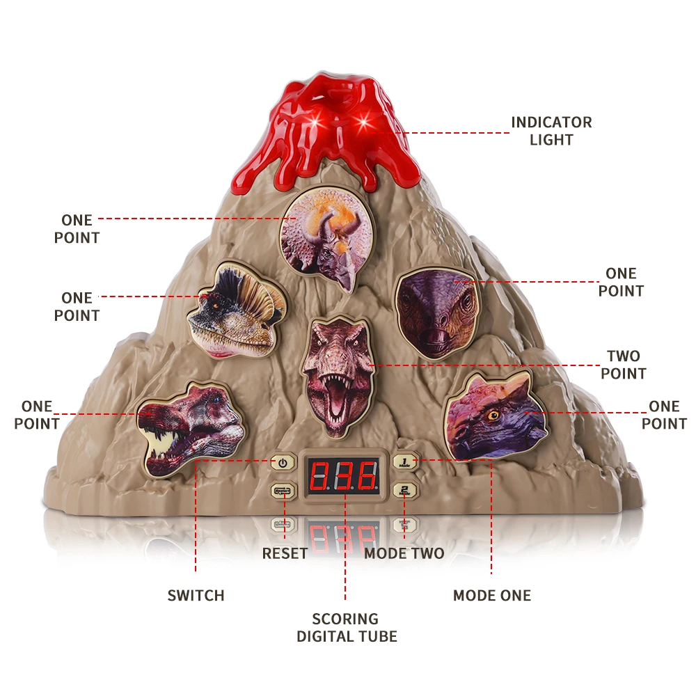 Amazon Hot Volcanic Dinosaur look automatic Scoring sensing Target set with a soft projectile gun