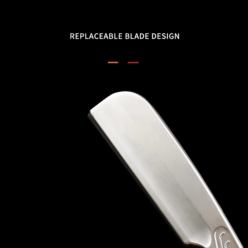 Custom Logo Classic Beard Shaving Straight Manual Razor Replaceable Metal Blade Wood Handle Hair Cutting Razor Holder For Beauty