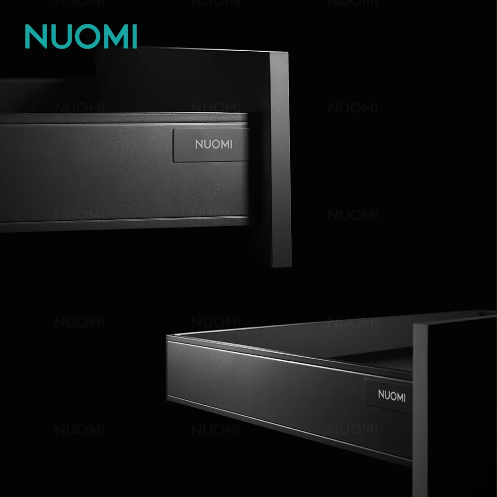 NUOMI Furniture Hardware JANE Series Metal Box Drawer Slides Tandem Runner Rail Box Soft Closing Undermount Drawer Slide