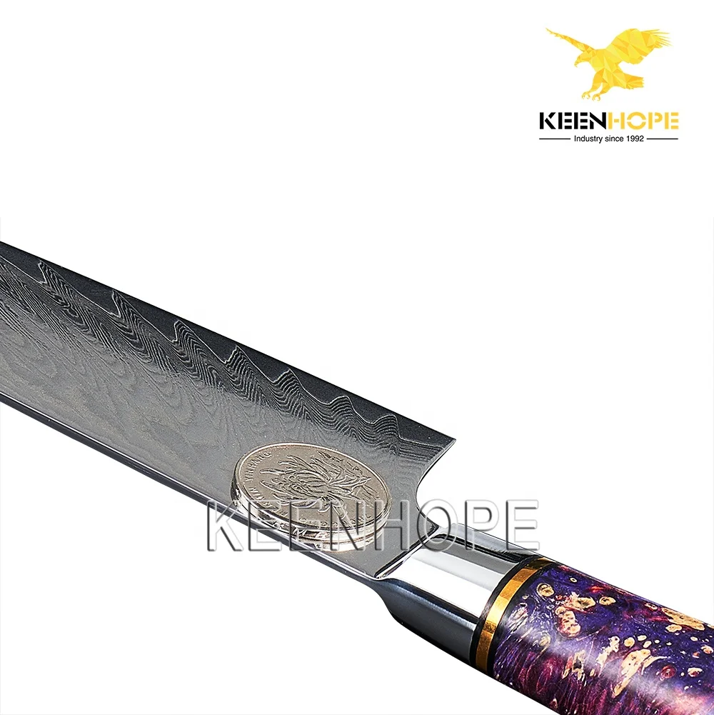 High-end Handmade Damascus Knife 8 Inch Gyuto Knife 67 Layers Damascus Steel VG10 Core Kitchen Chef Knife Vacuum Heat Treatment