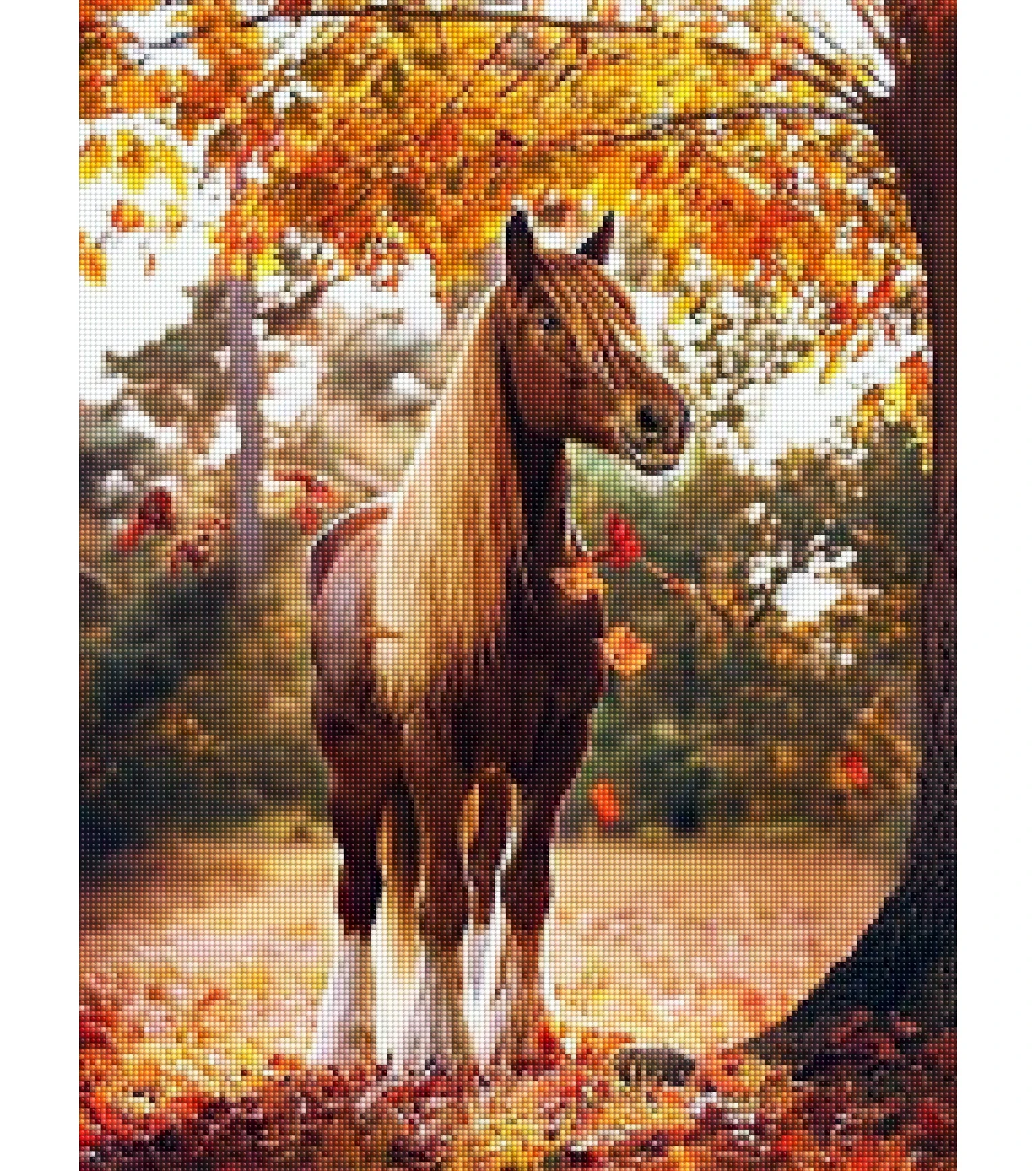 Factory Diamond Painting Horse tree animal Wall Arts Painting 5d Mosaic Paintings