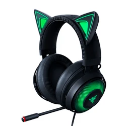 Оригинальная игровая гарнитура Razer Kraken Kitty Black RGB USB THX 7,1 с космическим объемным звуком