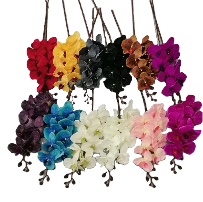 Wholesale 8 Heads Artificial Flowers Silk Orchid for Home Decor