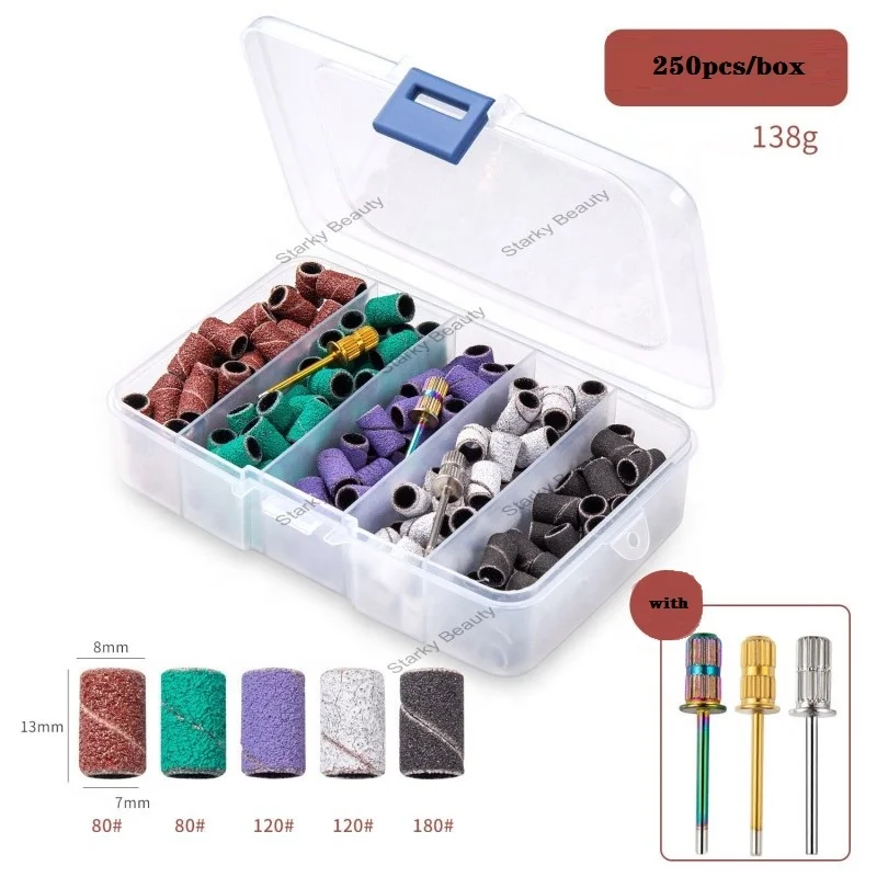 factory Wholesales Supply manicure grinding head wheel nail removal abrasive Sandpaper ring Nail Machine Sanding Bands