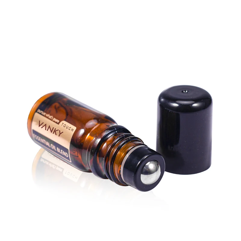 New Design Customized Design Measurement Essential Oil Perfume Roller Bottle Amber 5ml Glass Roll on Bottle with Cap