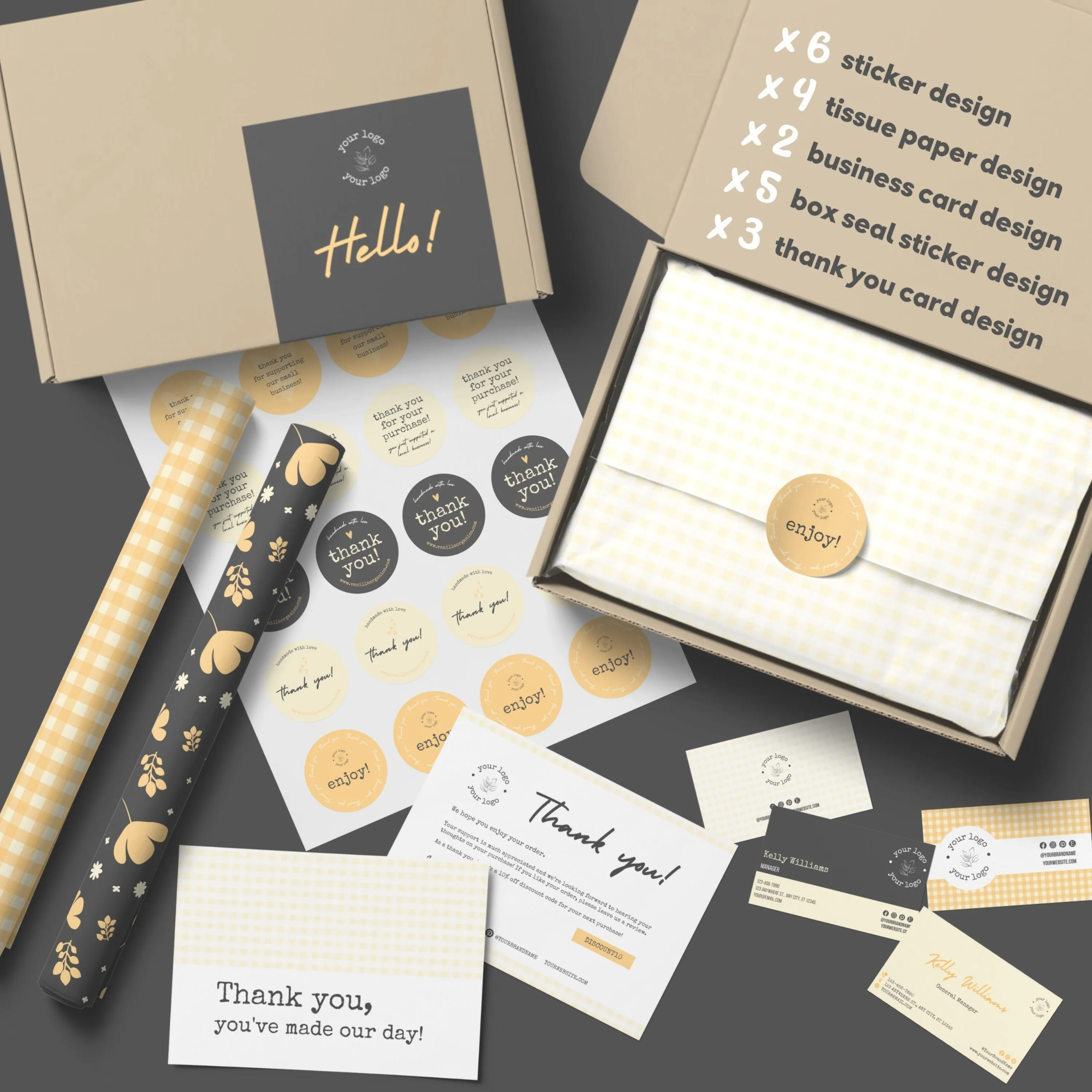 Ecommerce Paper Box Packaging Solution, Custom Branded Mailer Box With Paper Card / Tissue Paper / Paper Sticker For Shipping