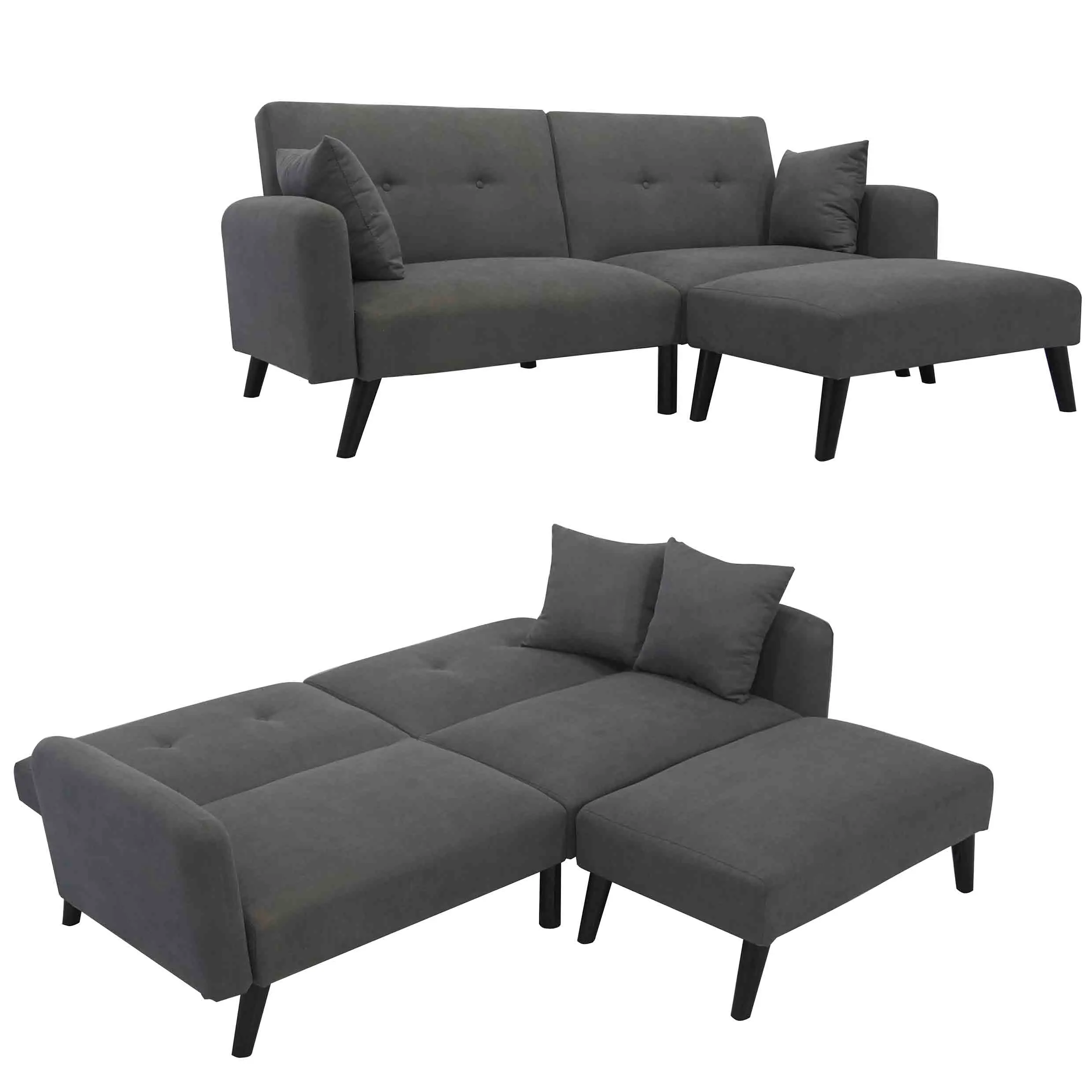 Современный стиль L-образный деревянный диван-кровать подставка для ног оттоманка мягкая мебель дома гостиная спальня квартира зал