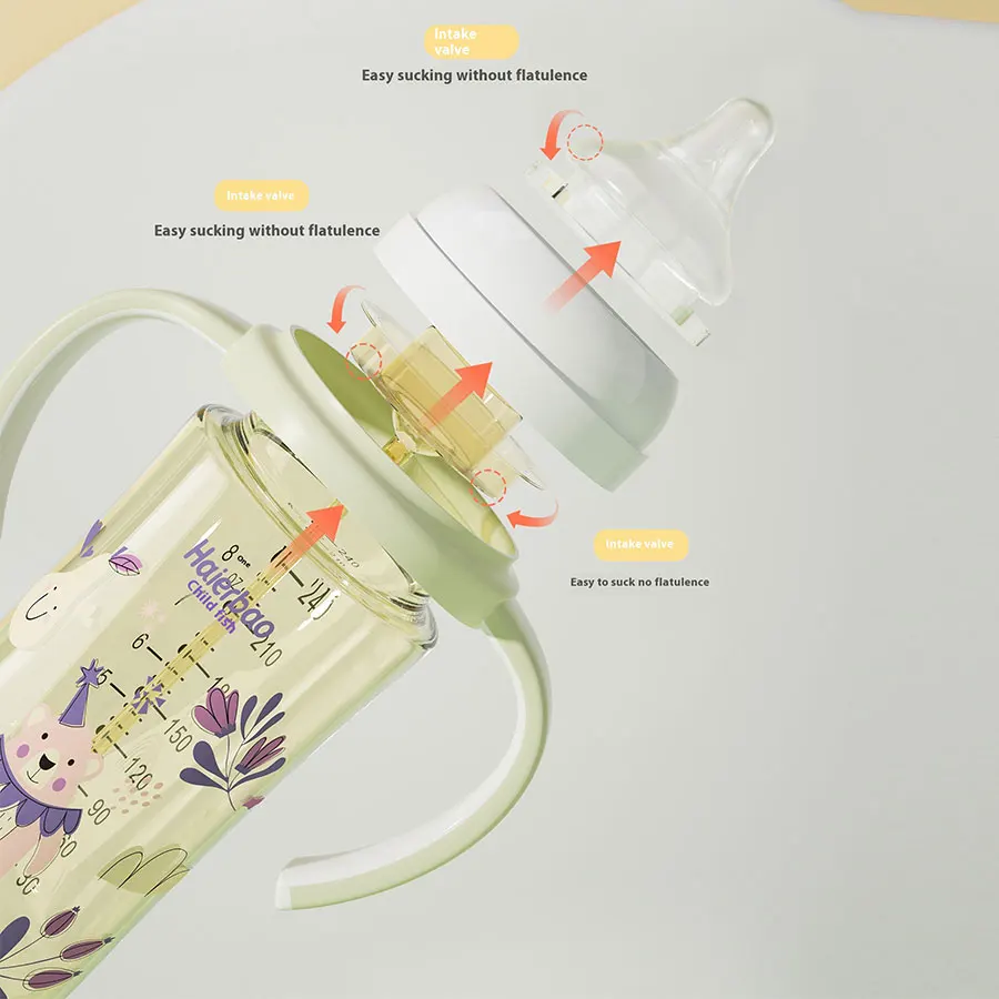 240ml/330ml Baby Milk Feeding Bottle 3 in 1 Switchable Pacifier BPA Free Newborn Baby Bottle Set