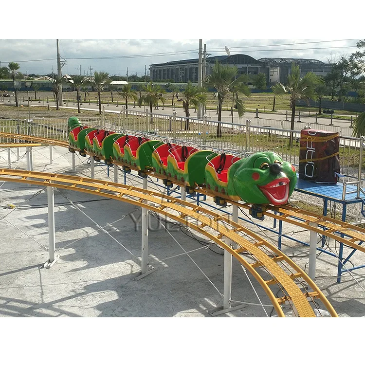 Family New Crazy Funfair Thrill Outdoor Amusement Park Rides Electric Worm Roller Coaster
