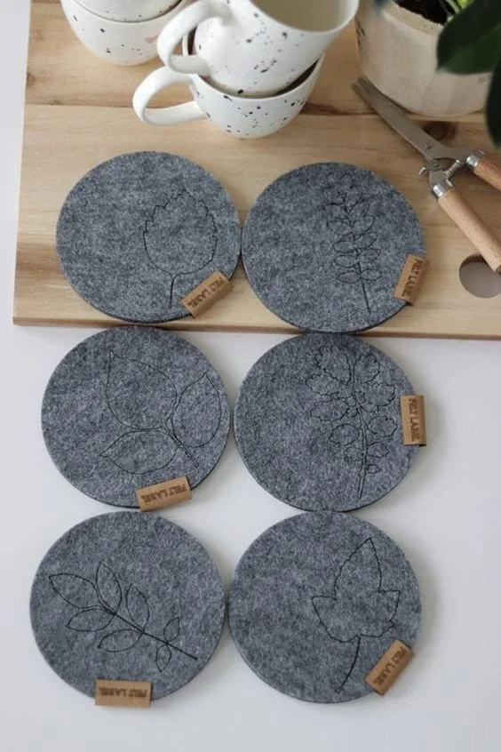 2021 Best Selling Felt Coasters Creative Drink Coasters Cup Mats For Drinks Coaster Plates