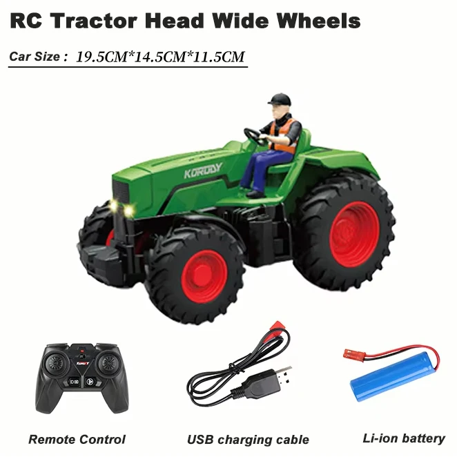 4DRC Other Toy Vehicle Electric Farmer Car Toys 1/24 6 Channels Radio Controlled Farm Truck 2.4g 4wd 4 Wheels Rc Farm Tractor