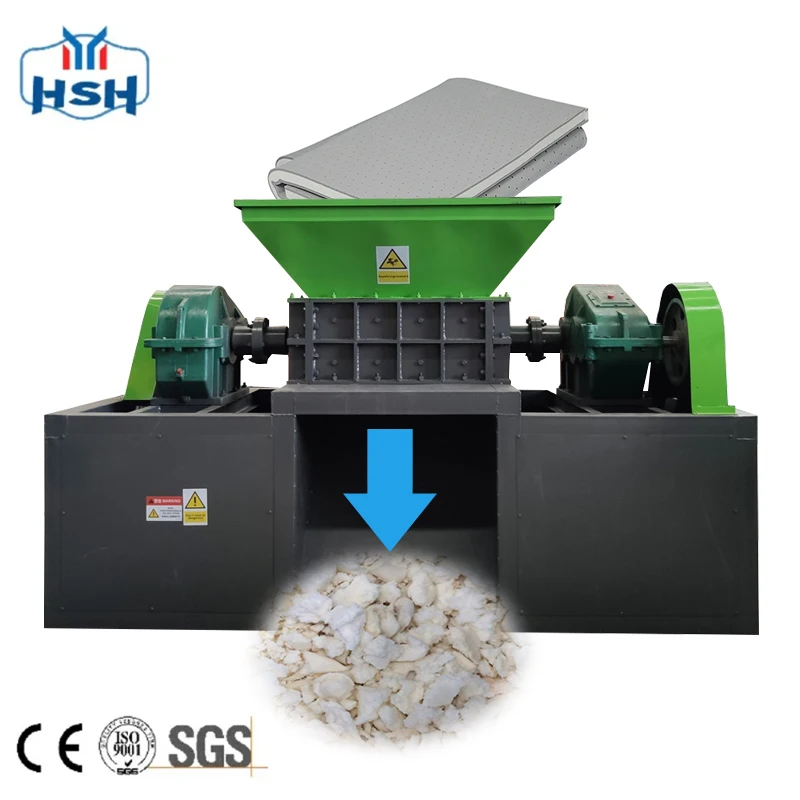 Полностью Автоматическая многофункциональная машина для измельчения компакт-дисков, машина для измельчения латексной пены, измельчитель для сырого мяса с двумя валами