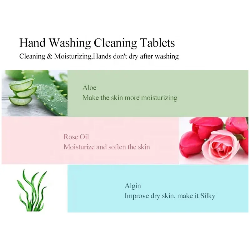 CAMAZ Private Logo  Eco-friendly Safe Dissolvable Foaming Hand Soap Tablet Washing Cleaning Soap Tablets