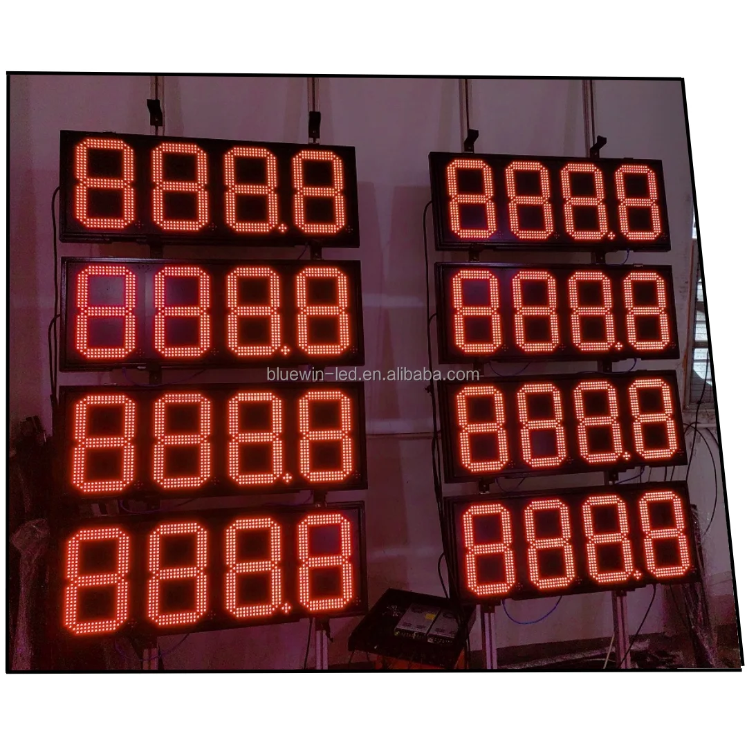 Outdoor advertising display in gas station gas price changer board gas station price boards