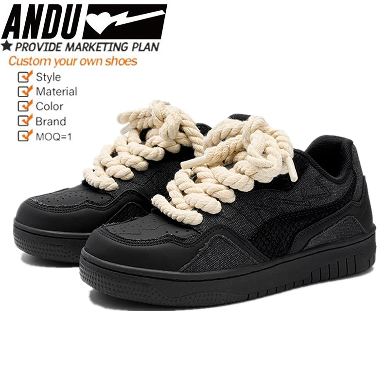 Высококачественная дизайнерская обувь на заказ, оптовая продажа, отличные мужские повседневные туфли с грубыми шнурками, изготовители с логотипом