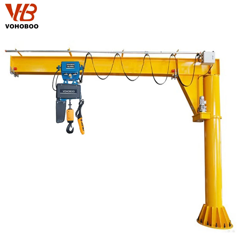 500 kg 1 ton 5 ton Foundation Free Standing  Electric & Manual Cantilever JIB Crane with Hoist