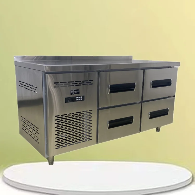 2022 Commercial Refrigerated Milk Tea Working Table Bar Coffee Shop Counter With Custom Drink Equipment