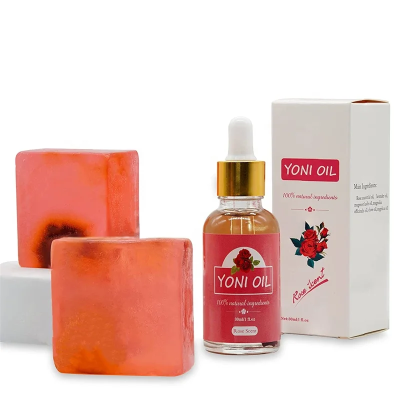 OEM Women Feminine Vaginal Wash Vaginial Deodorants Organic Handmade Vagina Soap & Natural Yoni Essential Oil Set For PH Balance