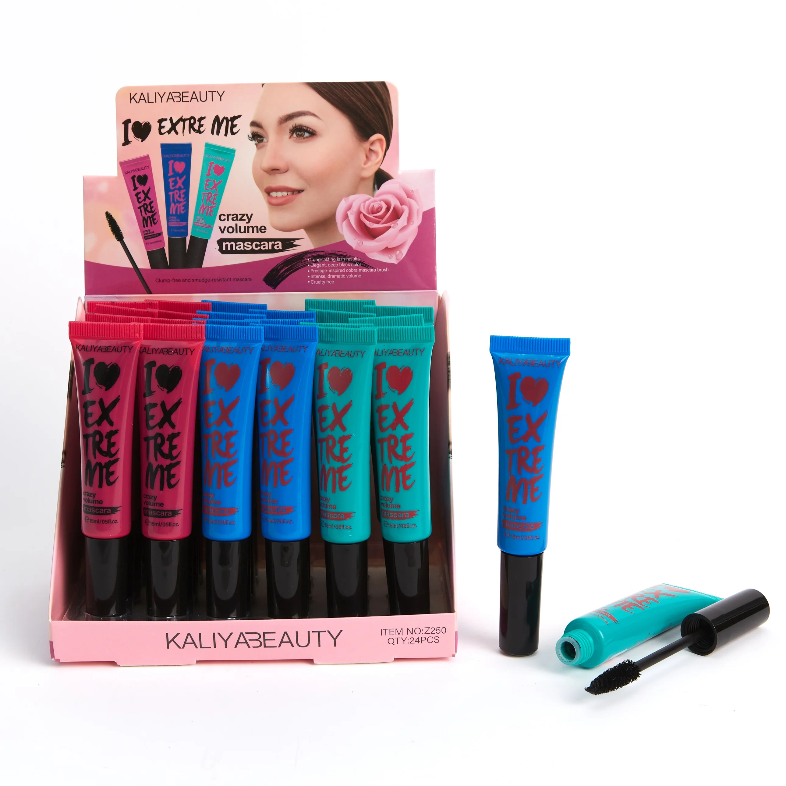 Makeup Waterproof With Brush 24 Hours Long-lasting Hose mascara wholesale in stock