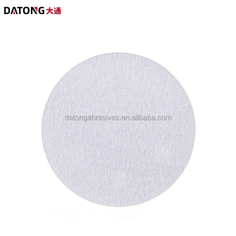 Заводская Высококачественная абразивная наждачная бумага Datong 4 5 дюйма 0 отверстий зернистость 100 круглый керамический белый шлифовальный диск для металла и