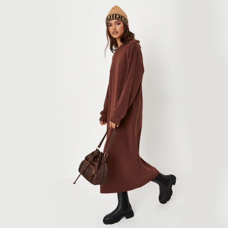 Long Sleeve Oversized Hoodie Dress Women Autumn and Winter Dress Wholesale Plus Size Casual hoodies