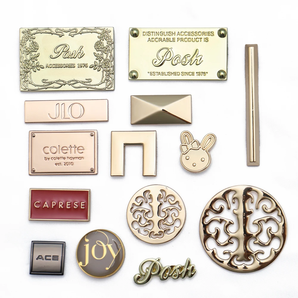 Customized Bag accessories Handbag Metal Logo Plate Brand Logo Metal Bag Pin Buckle Metal Logo bag accessories for handbag