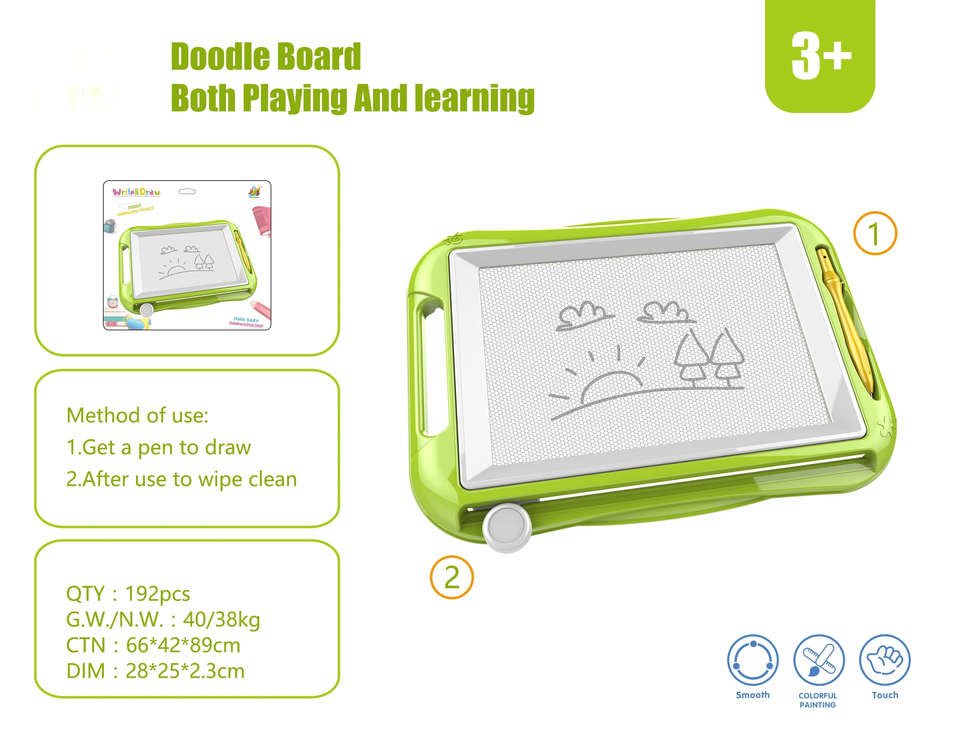New customization Magnetic Draw Board Paint Kids Doodle Pad Set Educational Painting toy Kids Drawing board painting toys