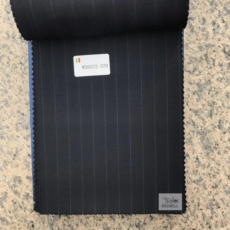 
Custom made Mens suit wool fabrics good sale wide stripe for ready stock merino wool stripe fabric for mens suits 
