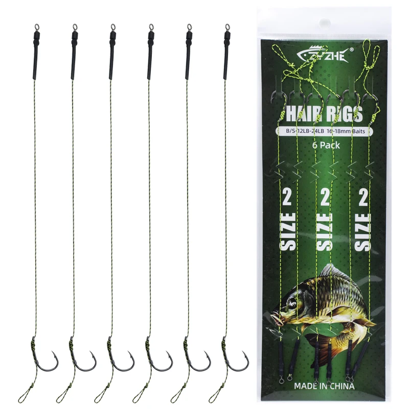 Carp Fishing Terminal Tackle Set Hair Rigs Thread Leader Line with Carp Hooks Swivels Sleeves for Rods