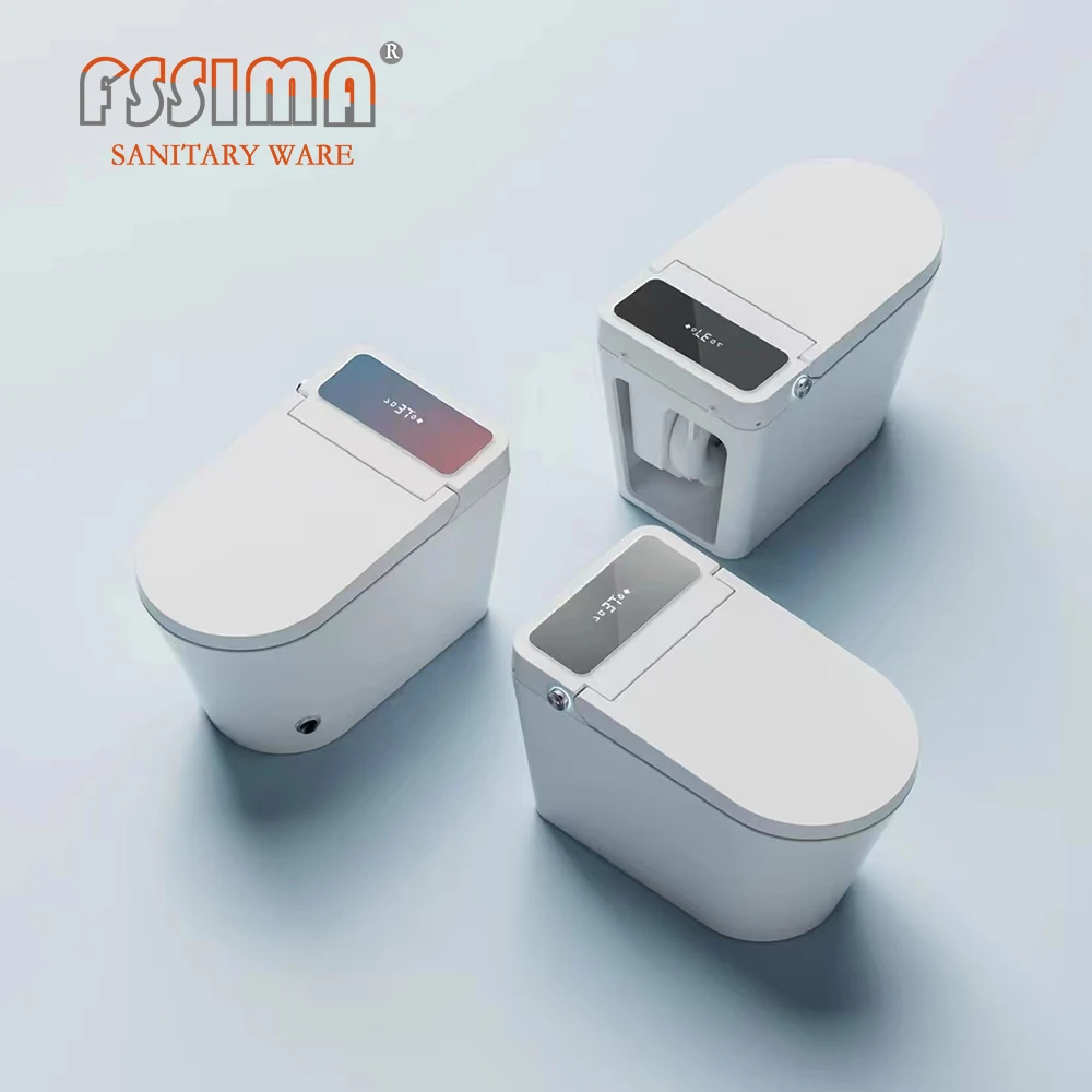 2023 new European style T5 Intelligent Remote Control Fully Automatic Smart Ceramic S Trap Price Toilet Sanitary Ware