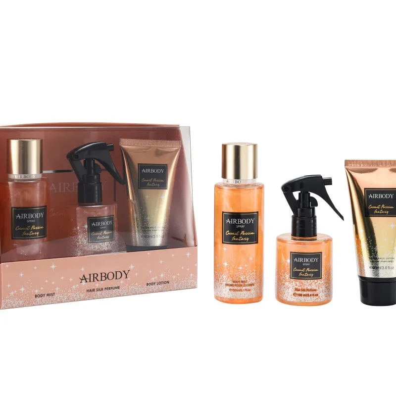 ABL1003 Coconut Passion Fantasy Fragrance150ml Body Mist&100ml Hair Silk&90ml Body Lotion for Woman