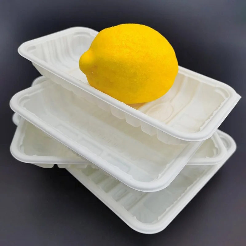 Customized size round tray cornstarch dinnerware 3 compartment plates for fast food